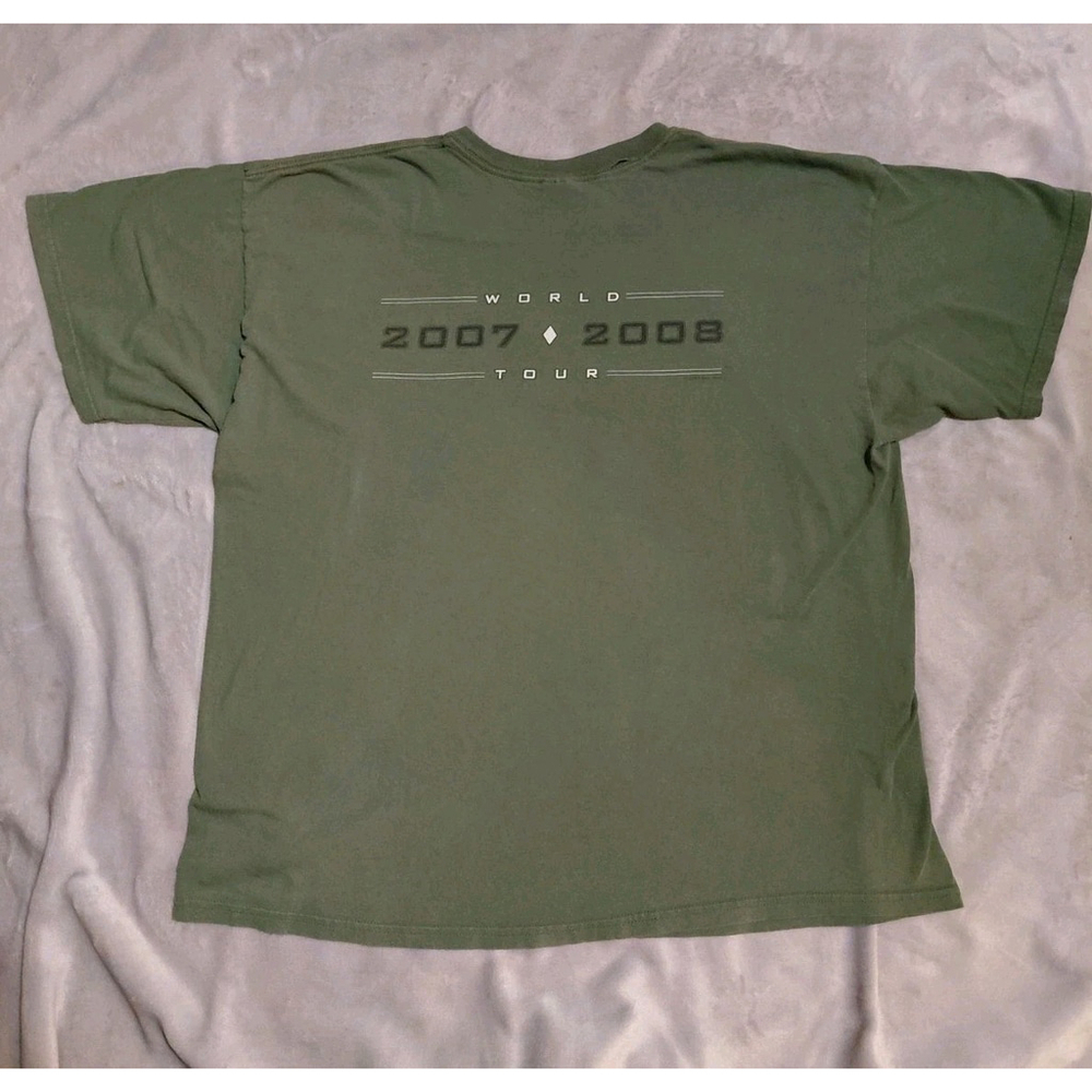 Bon Jovi World Tour 2007-2008 Green T- Shirt Size X-Large Gildan - Picture 2 of 9